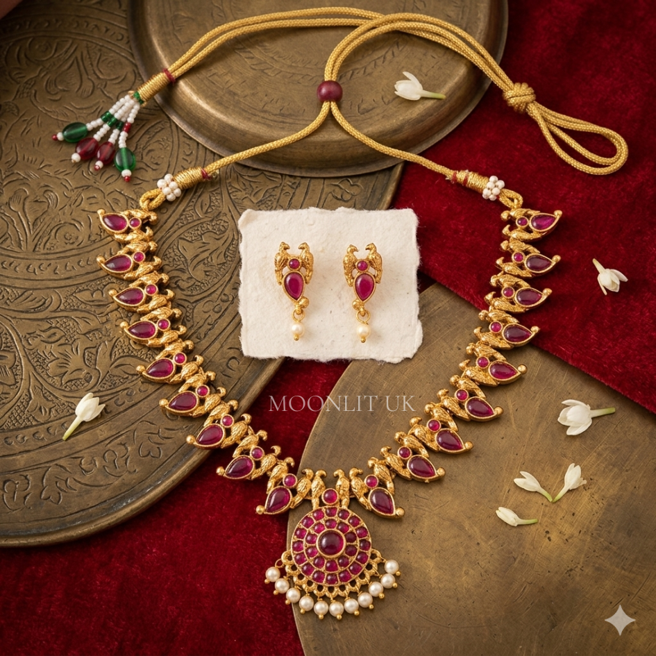 Heritage Ruby Kemp Manga Malai Haram with Pearl Droplets MN-4018