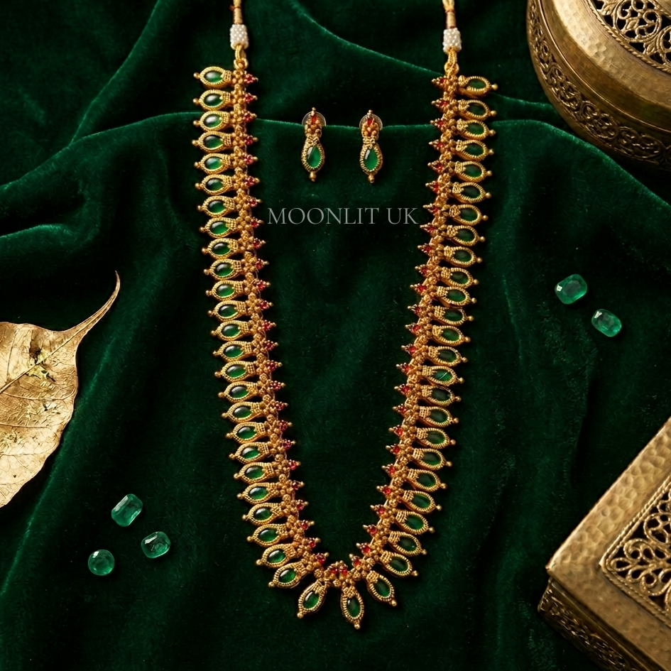 Meher Antique Temple palakka long Jewelry Set ML-5010