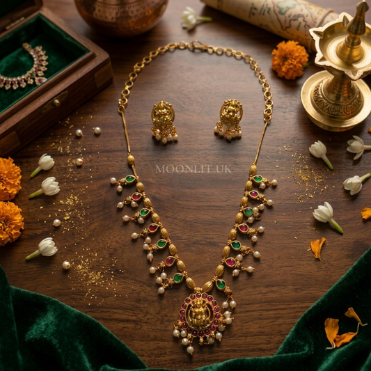 Divine Grace Lakshmi Kemp & Pearl Long Haram Set MN-4036