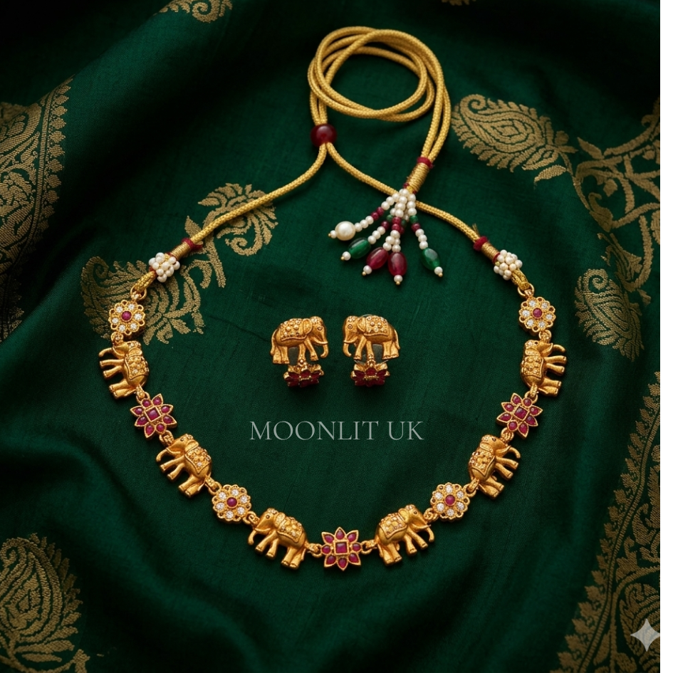 The Gaja-Lakshmi Vana Necklace Set MN-4034