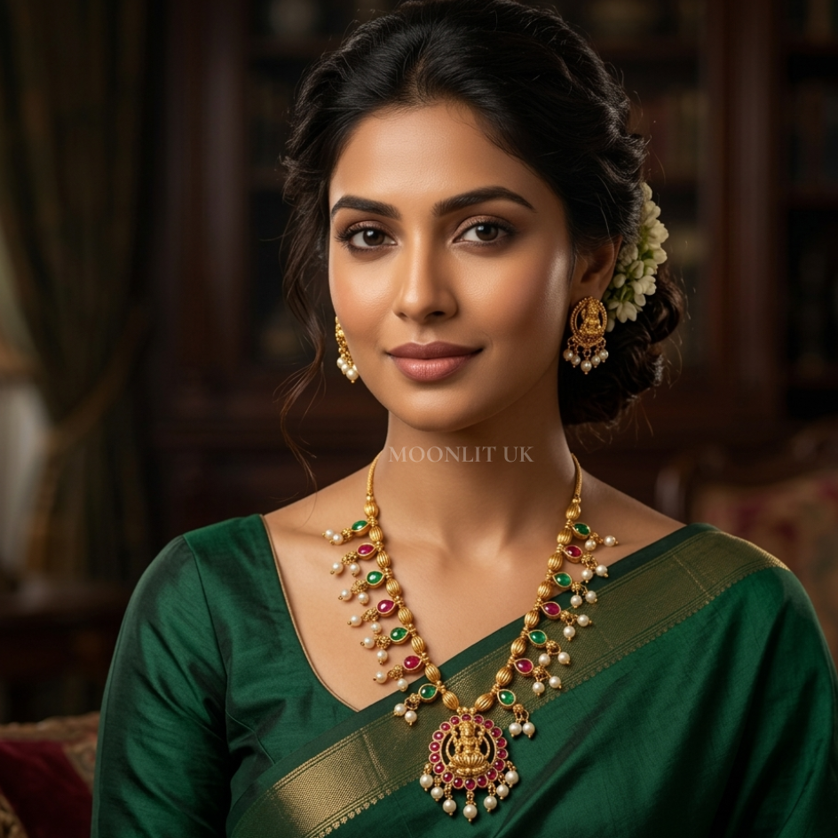 Divine Grace Lakshmi Kemp & Pearl Long Haram Set MN-4036