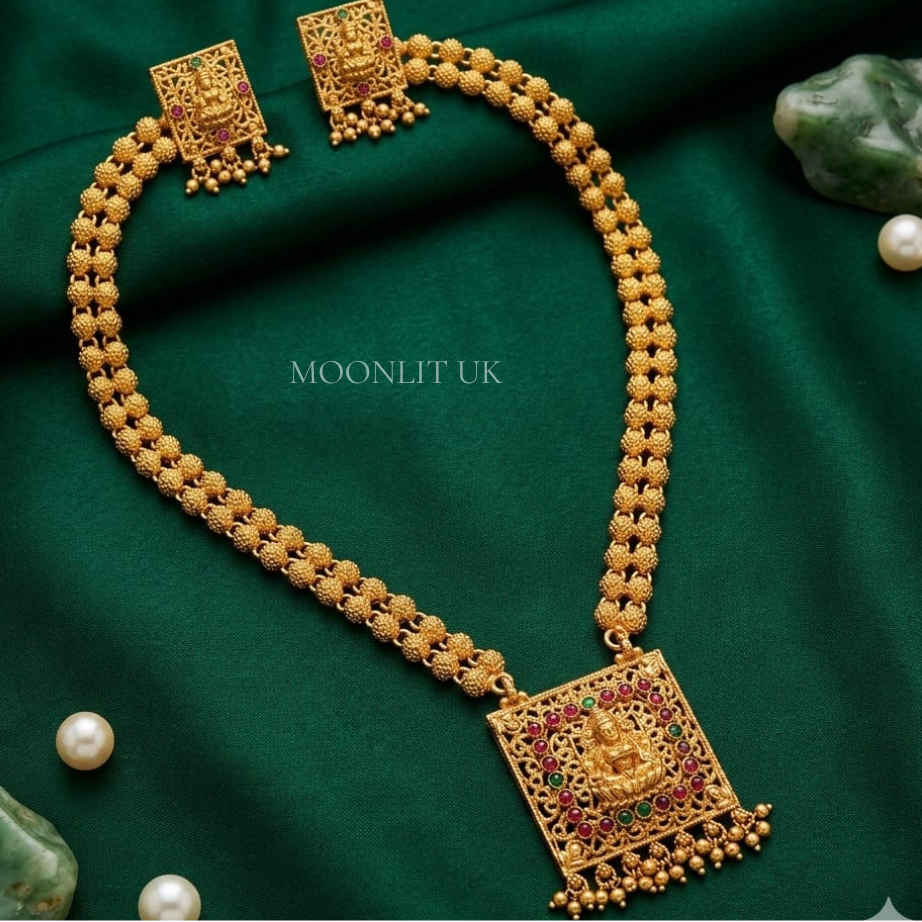 Lakshmi Temple Square Pendant Haram MLC-5004