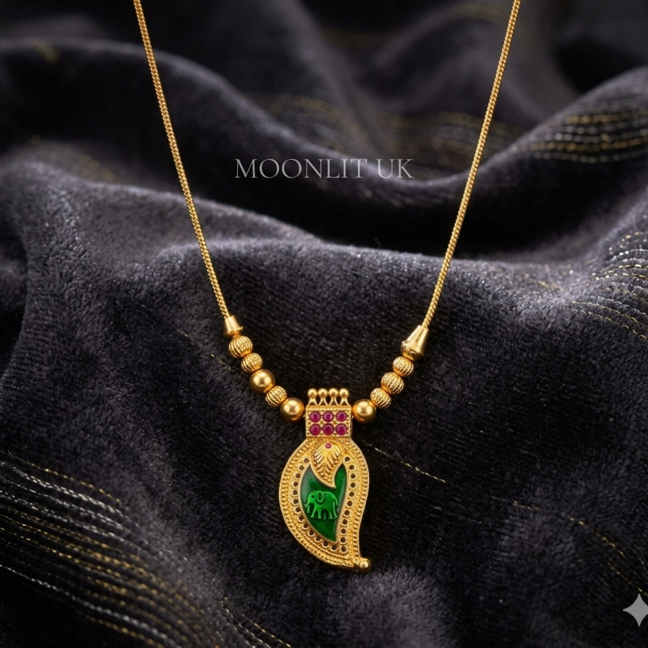 Navya Antique Gold Pendant Chain(non matte inished) MN-4032