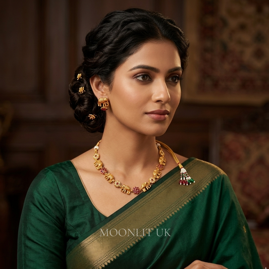 The Gaja-Lakshmi Vana Necklace Set MN-4034