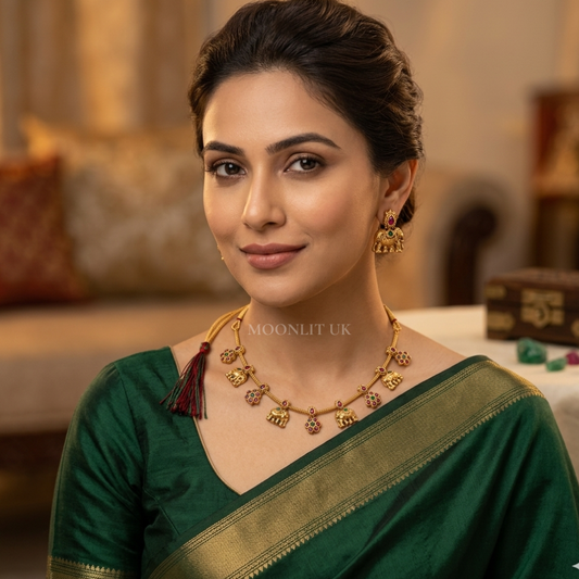 The Airavata Bloom Necklace & Studs MN-4005